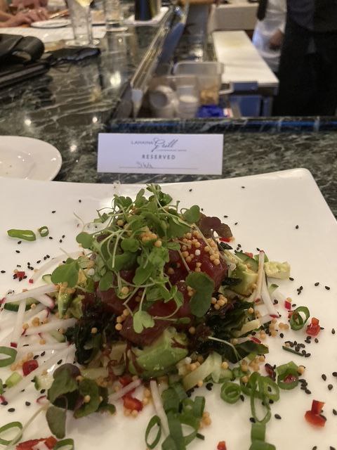 Fresh ahi tuna poke with local Maui ingredients
